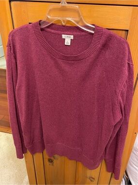 LL Bean Women's Cotton / Cashmere Sweater, Crewneck Size L